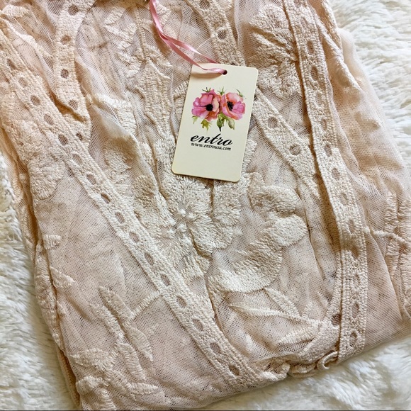 Last One! Lace Embroidered Crochet Kimono Duster - Picture 5 of 7